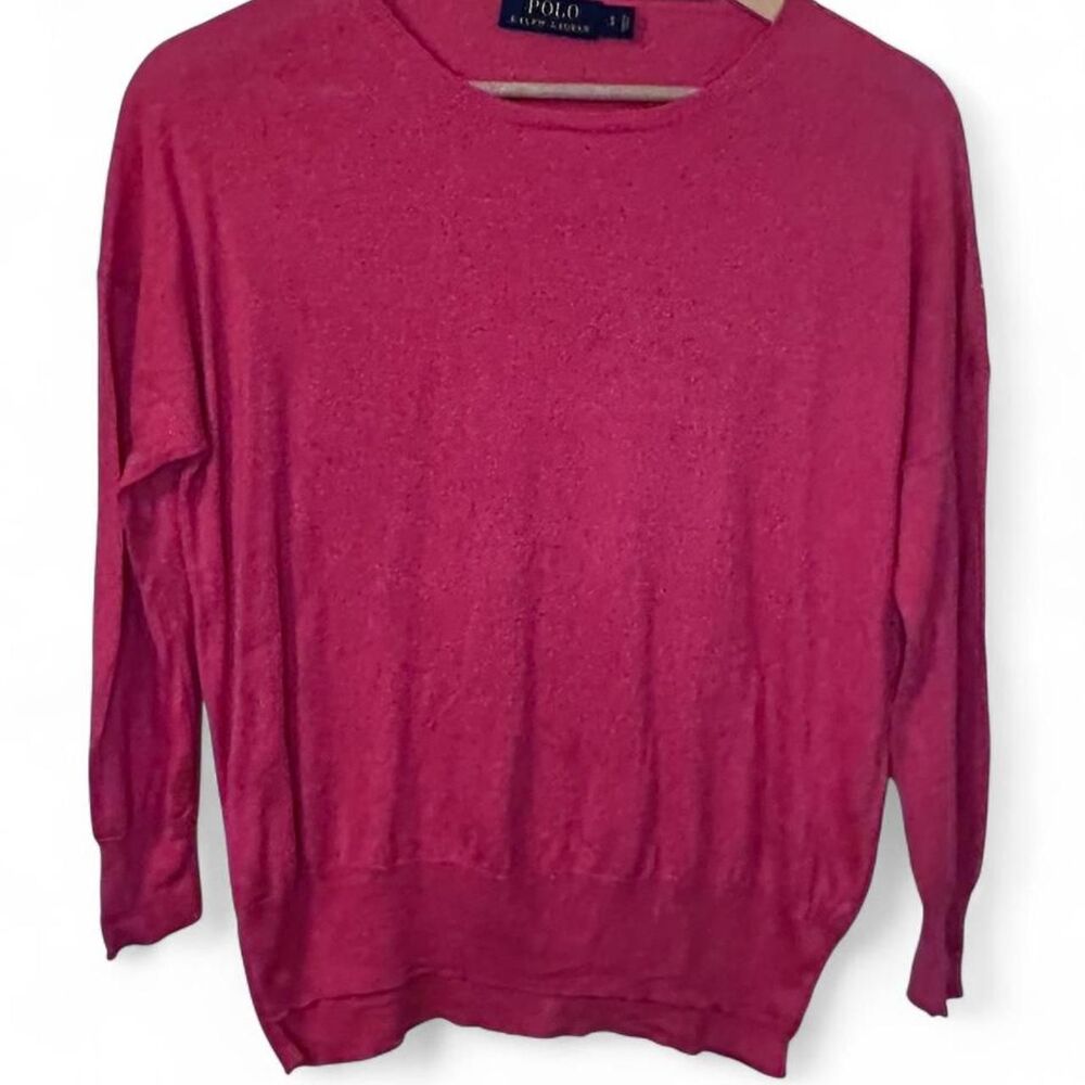 Ralph Lauren Pink Lightweight Silk Blend Summer Sweater
